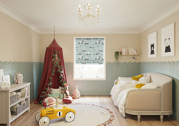 Tinker Town, Seafoam - Twist&Fit Roman Blind - Image 8